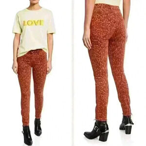 MOTHER High Waisted Looker Ankle Fray In Animal Attraction Size 26 New With Tags